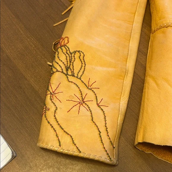 Embroidered Fringe Leather Jacket with beautiful bead work - Picture 5 of 13